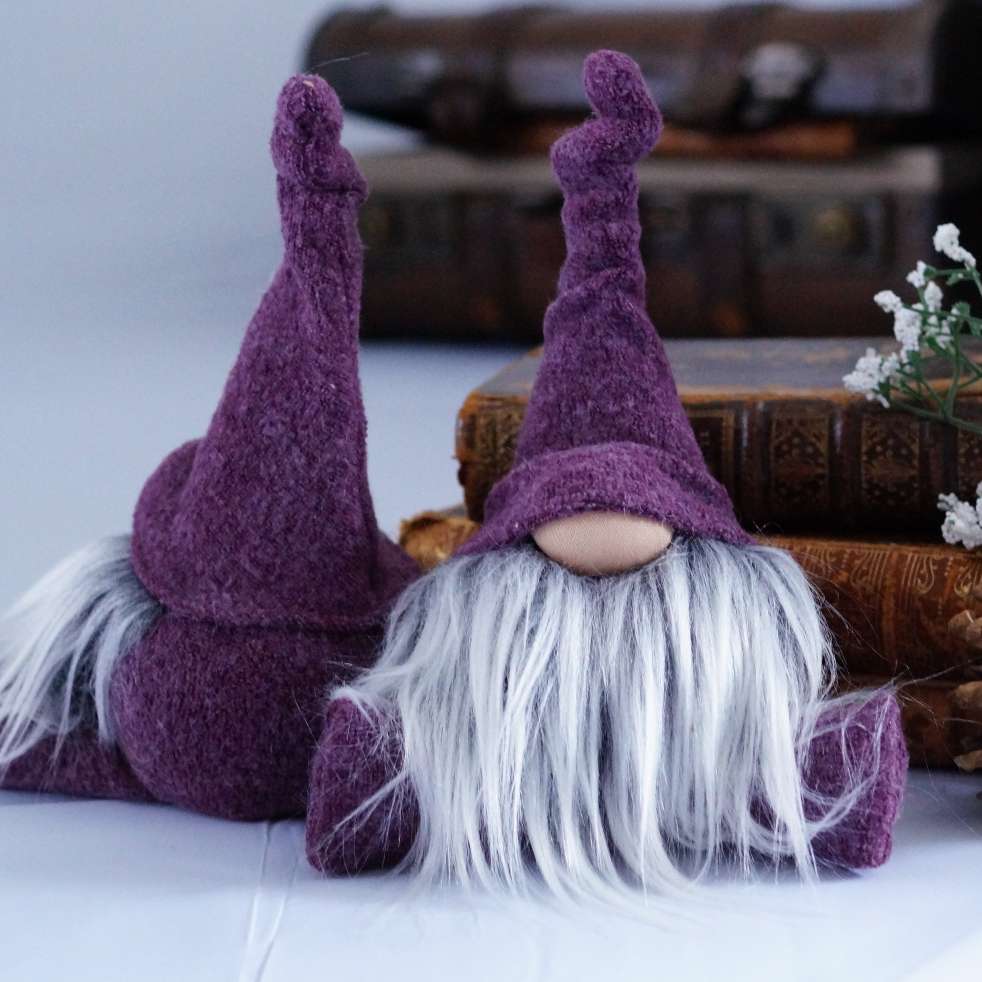 Miniature Purple Easter Gnome