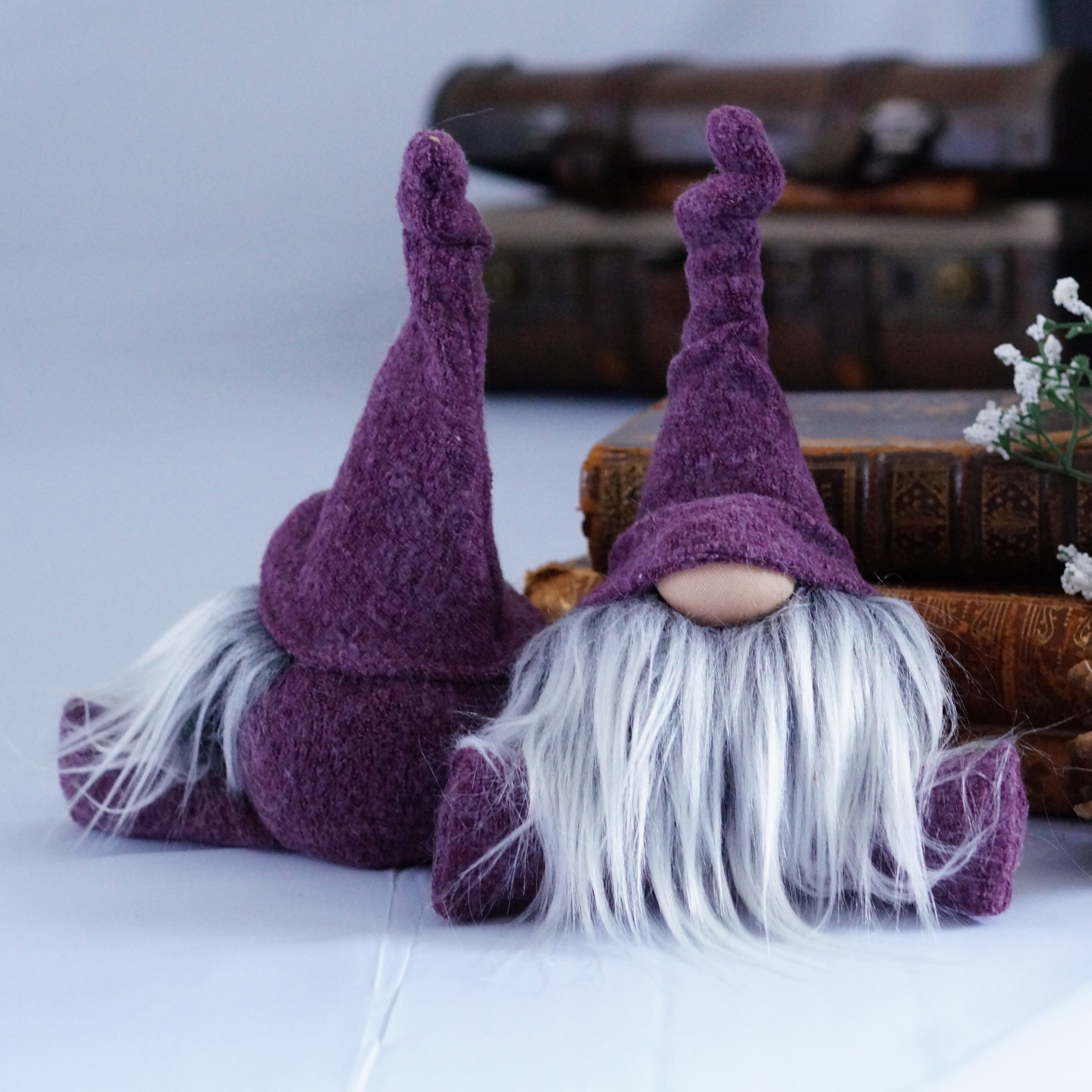 Miniature Purple Easter Gnome