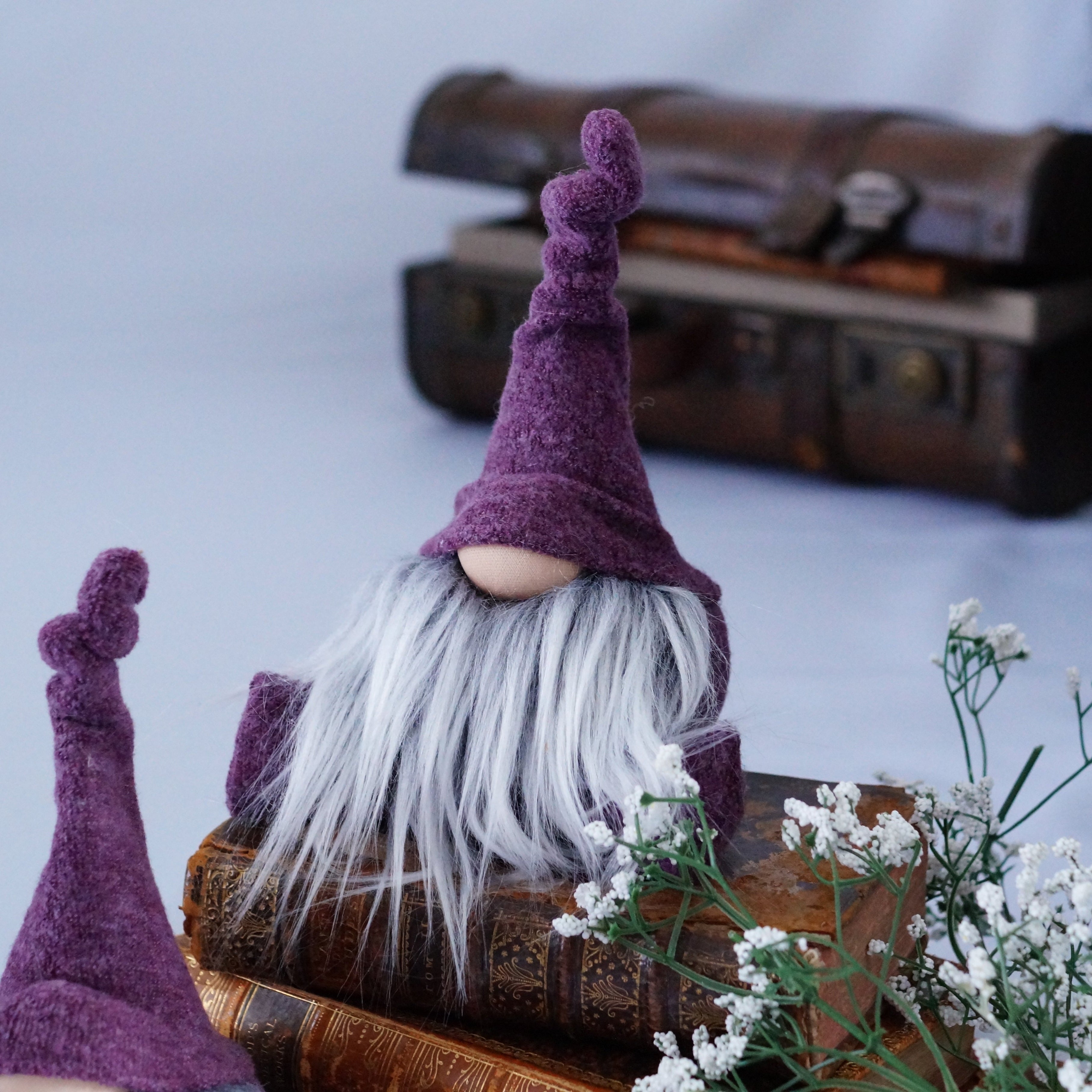 Miniature Purple Easter Gnome