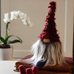 Load image into Gallery viewer, Dark red fall gnome with long legs 
