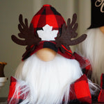Load image into Gallery viewer, Gnome with Baseball cap in red buffalo check canadiana theme
