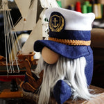 Load image into Gallery viewer, Nautical captain gnome sailor doll for beach cottage styling and coastal home decor gifts.
