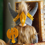 Load image into Gallery viewer, Decorative gnomes with Viking hats on a wooden surface
