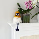 Load image into Gallery viewer, Gnome figurine with a yellow hat on a white surface next to potted plants. with best dog mom on the hat

