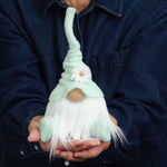 Load image into Gallery viewer, small mint green gnome with white daisy on the hat
