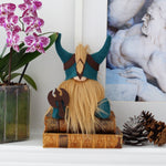 Load image into Gallery viewer, Decorative shelf with a figurine, potted orchid, and artwork on a white surface

