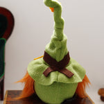 Load image into Gallery viewer, Close up of the back of The Irish Lad's bendable green pointed hat. 
